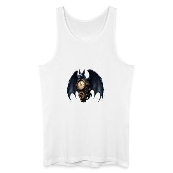 Chauve-souris horloger steampunk - Débardeur bio Homme - blanc - Devant
