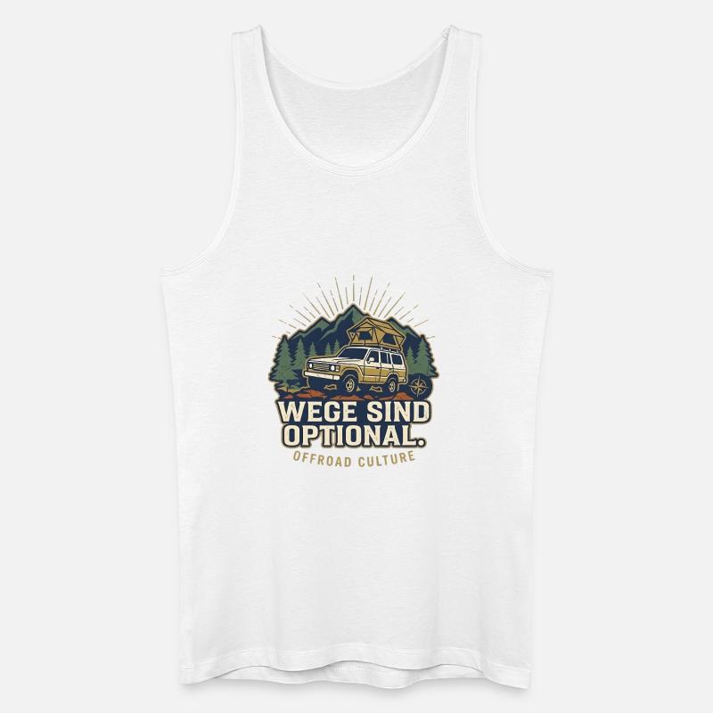 Offroad Spruch - Wege Sind Optional Retro - Männer Bio Tank Top - Weiß