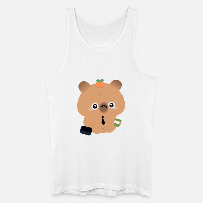 Kaffee-Kapybara - Männer Bio Tank Top - Weiß