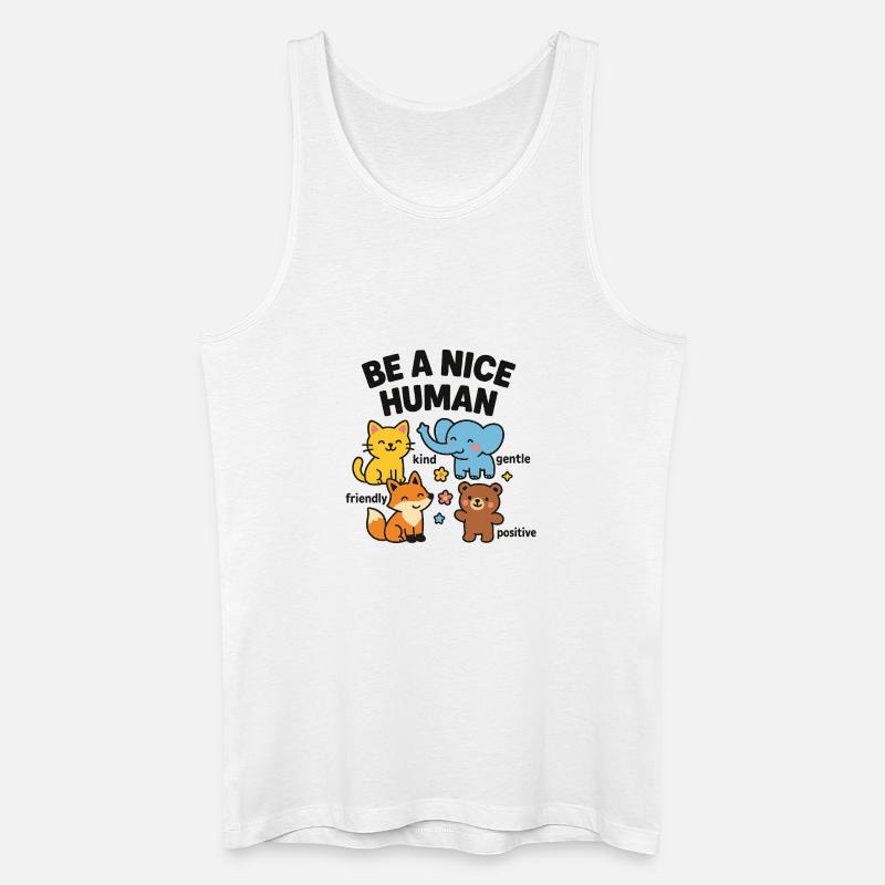 Sei ein netter Mensch – freundliche Tiere - Männer Bio Tank Top - Weiß