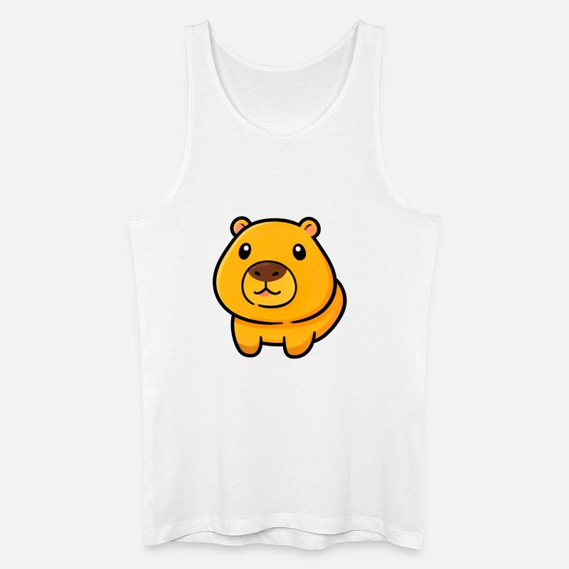 Maskottchen-Illustration des pummeligen Bären - Männer Bio Tank Top - Weiß