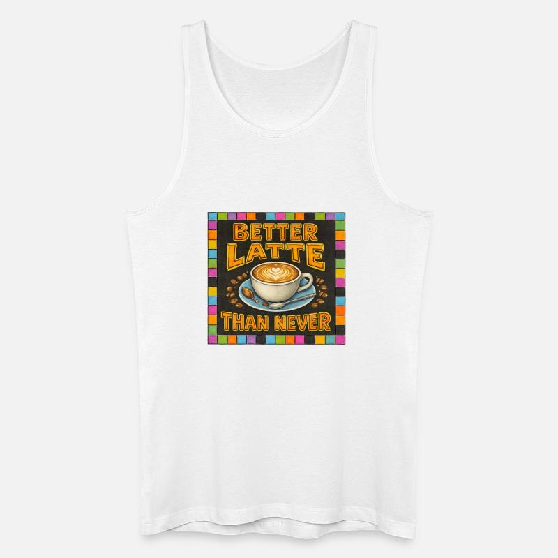 Besser Latte als nie - Männer Bio Tank Top - Weiß