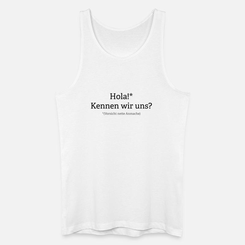 Vorsicht: Nette Anmache im Anflug - Männer Bio Tank Top - Weiß