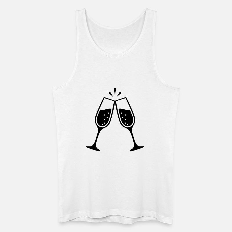 Klirrende Gläser – Schwarz-Weiß-Hochzeit - Männer Bio Tank Top - Weiß