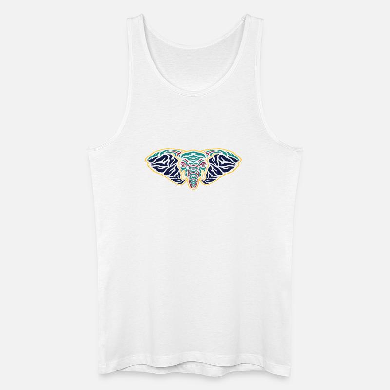 Psychedelischer Elefantenkopf - Männer Bio Tank Top - Weiß
