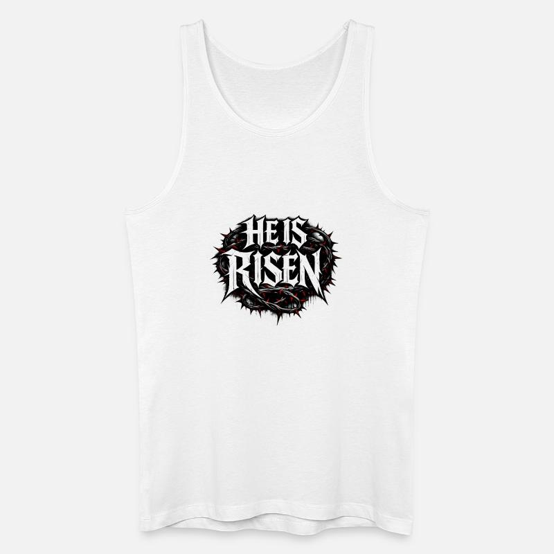 He is risen - Männer Bio Tank Top - Weiß