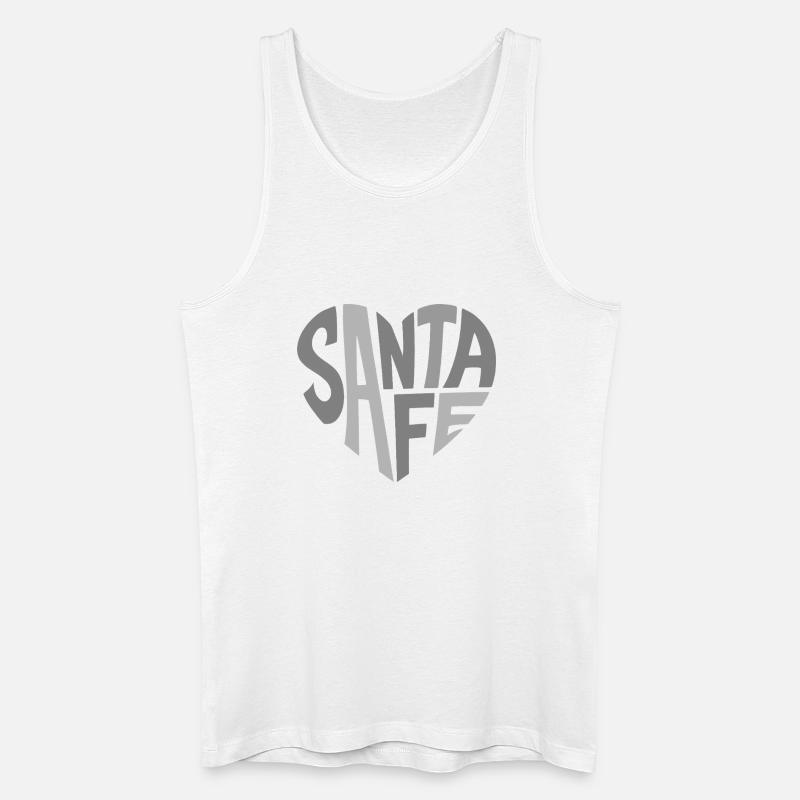 Santa Fe Typographic Logo - Männer Bio Tank Top - Weiß