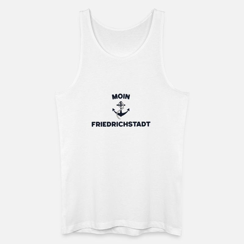 Moin Friedrichstadt – Maritimes Anker Design - Männer Bio Tank Top - Weiß