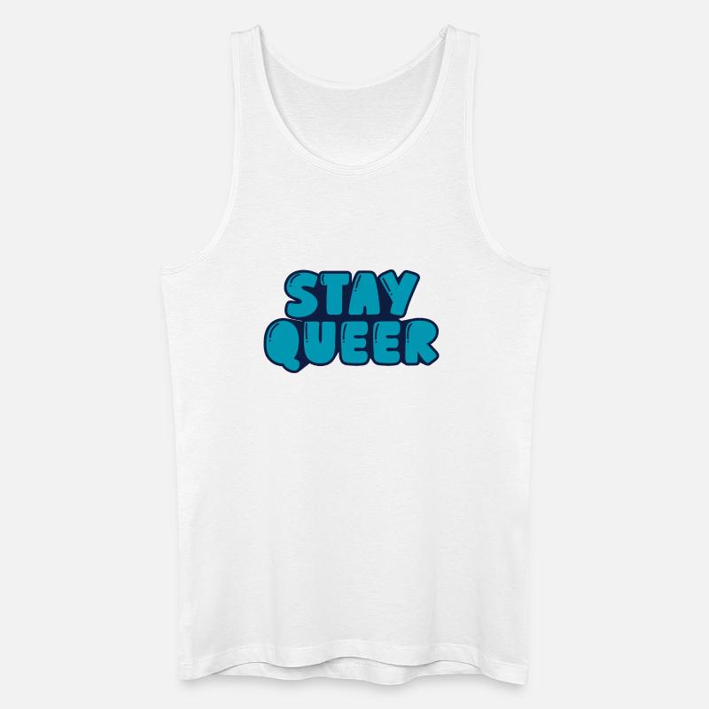 Bleib queer - Männer Bio Tank Top - Weiß