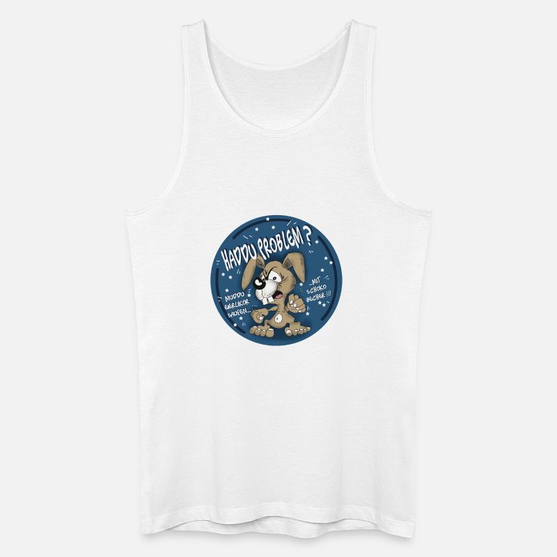 Hasen-Comic Haddu Problem? - Männer Bio Tank Top - Weiß