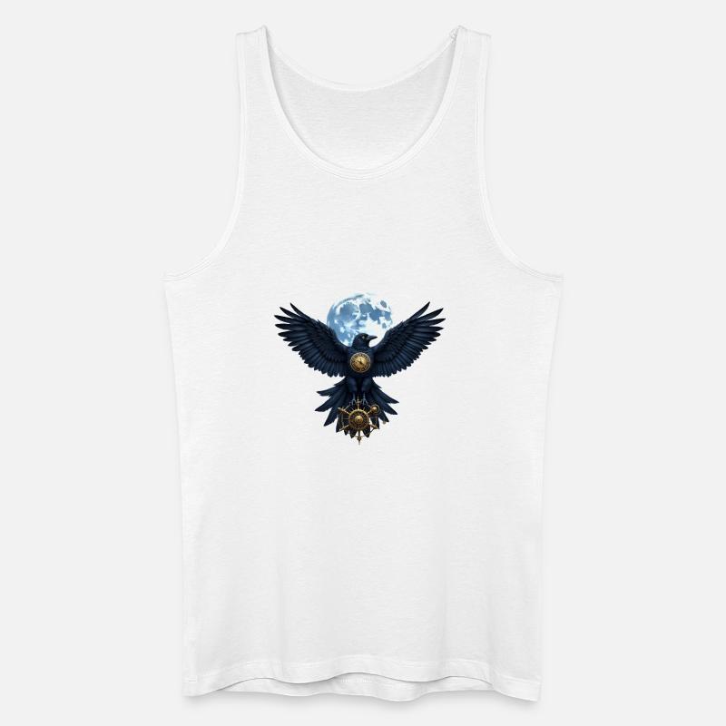 Steampunk Luna Raven mit Ruder - Männer Bio Tank Top - Weiß