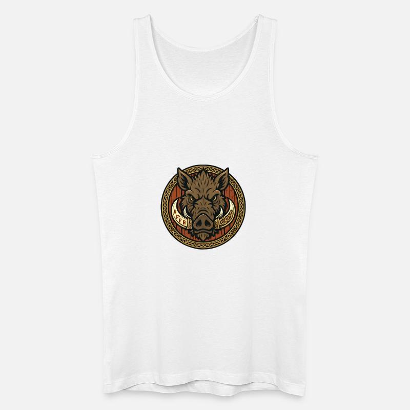 Wikinger Eberemblem - Männer Bio Tank Top - Weiß