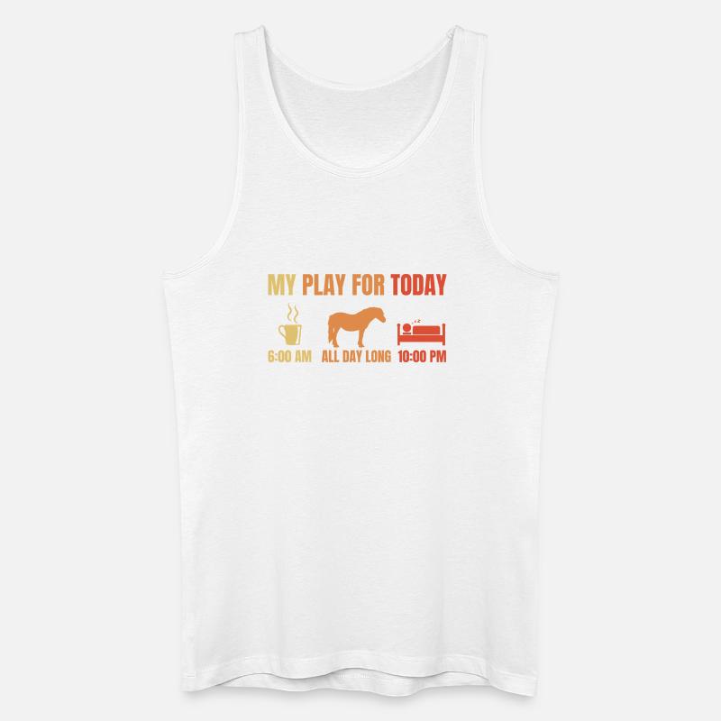 Kaffee Pferde Schlafen - Männer Bio Tank Top - Weiß