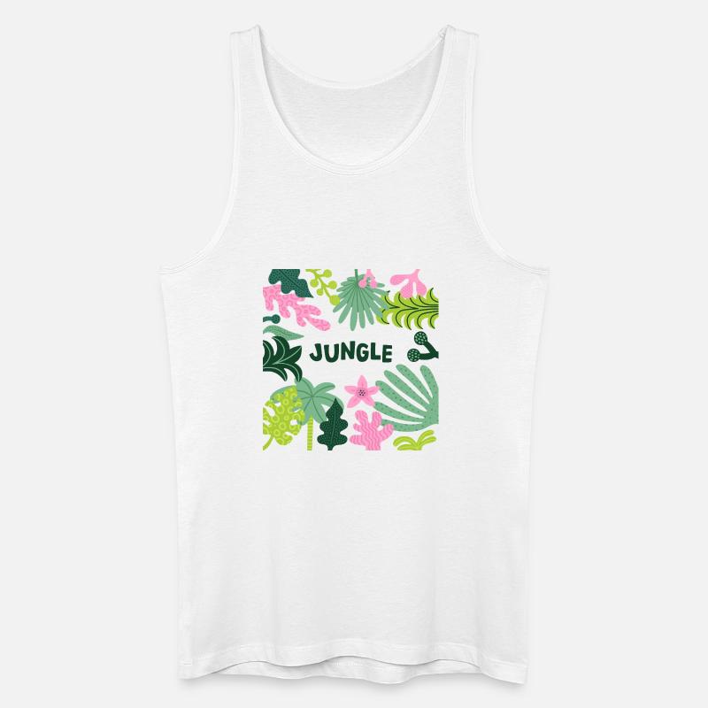 Jungle Tropical Leaves Pattern Nature Design - Männer Bio Tank Top - Weiß