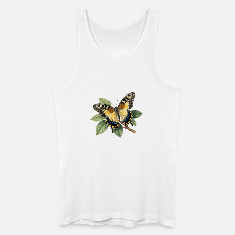 Schwalbenschwanz oder Große Haarsträhne, Papilio machaon - Männer Bio Tank Top - Weiß