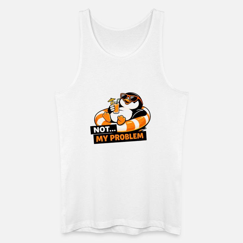 Nicht mein Problem, Penguin Chill - Männer Bio Tank Top - Weiß