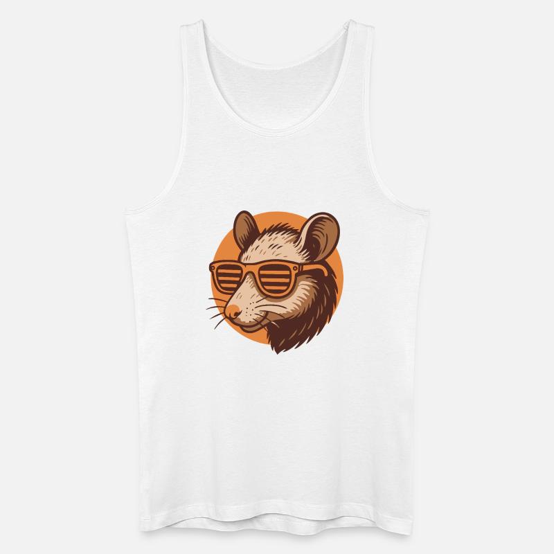 Ratte mit Sonnenbrille - Männer Bio Tank Top - Weiß