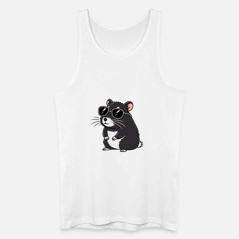 Hmster-chic dunkle Brille - Männer Bio Tank Top - Weiß