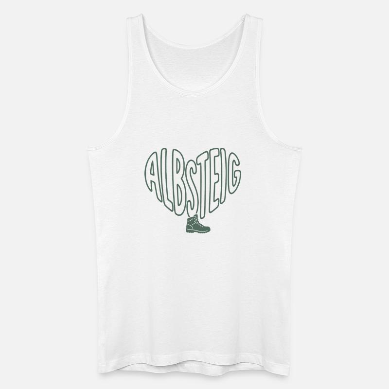 Albsteig Herz mit Wanderstiefel - Männer Bio Tank Top - Weiß