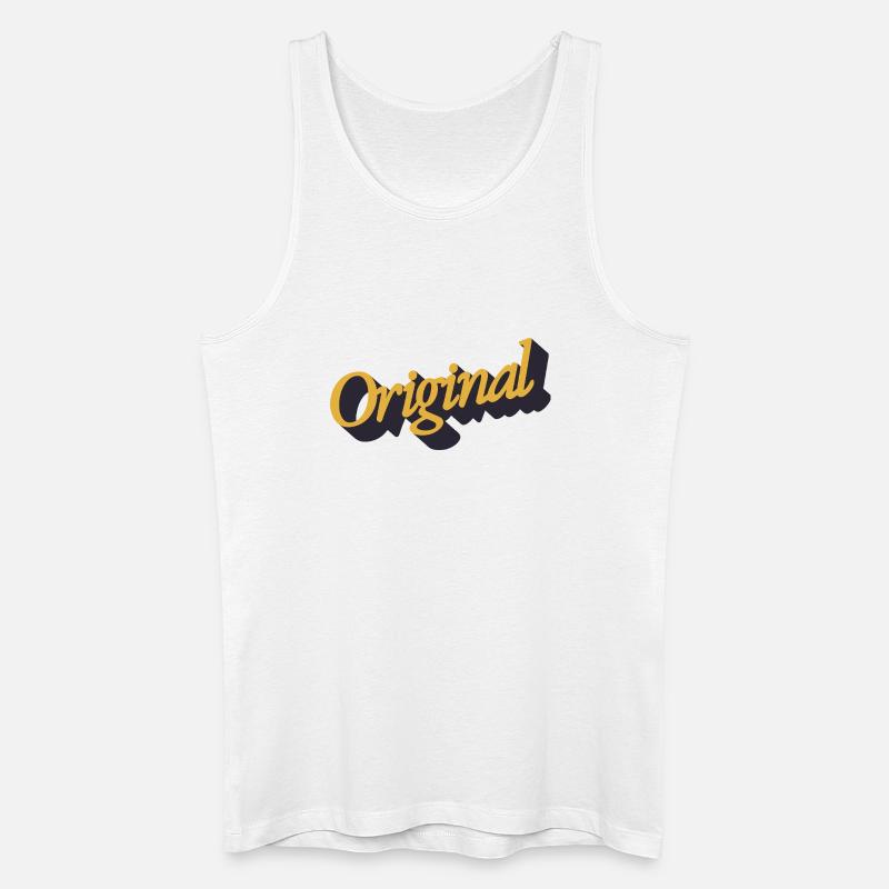 Original bogstav - Økologisk tanktop til mænd - hvid