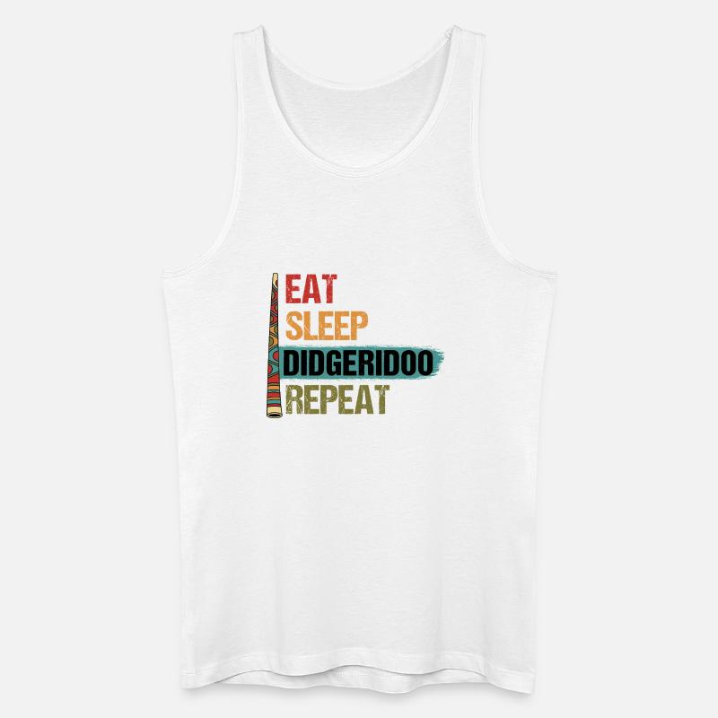 Essen Schlaf Didgeridoo Wiederholen - Männer Bio Tank Top - Weiß