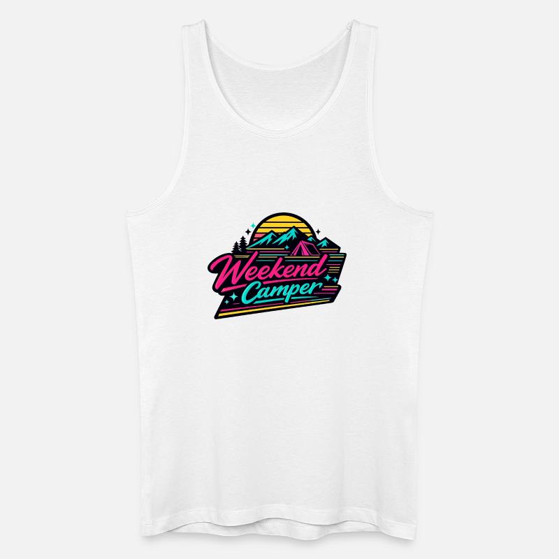 Weekend Camper Neon Retro - Männer Bio Tank Top - Weiß