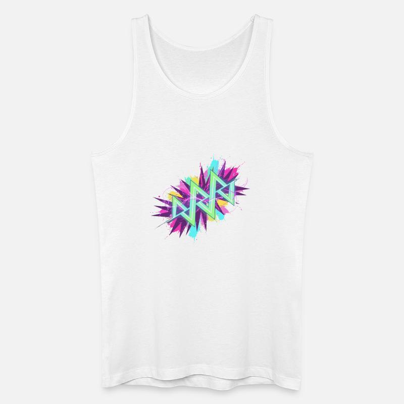 Neon Zickzack Graffiti - Männer Bio Tank Top - Weiß