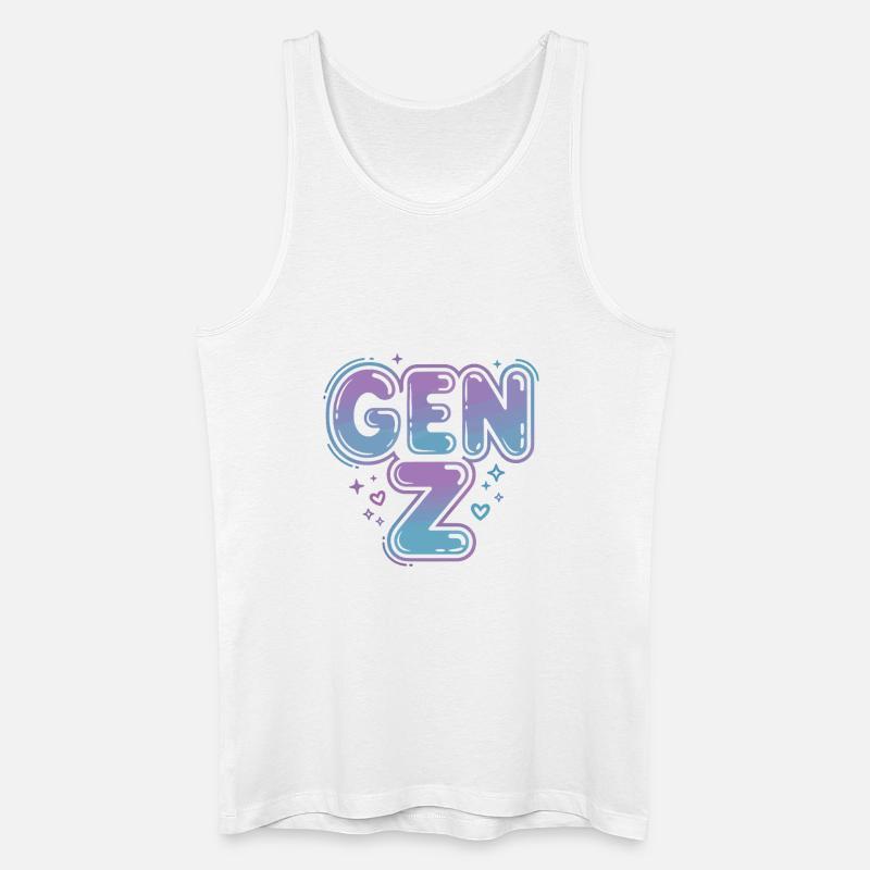 Gen Z Gradient Schrift Design - Männer Bio Tank Top - Weiß