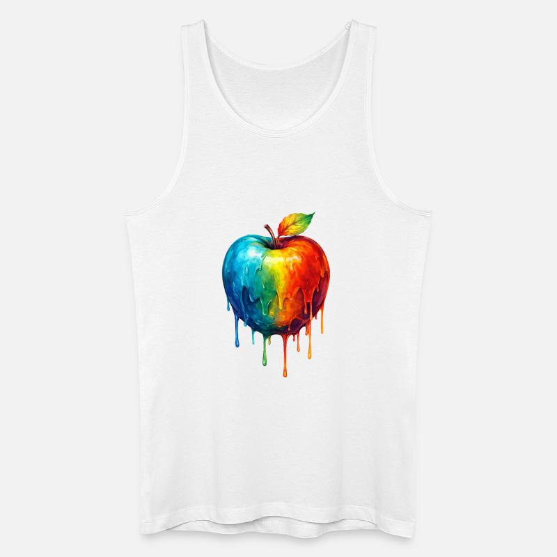 Apfel mit buntem Farbverlauf - Männer Bio Tank Top - Weiß