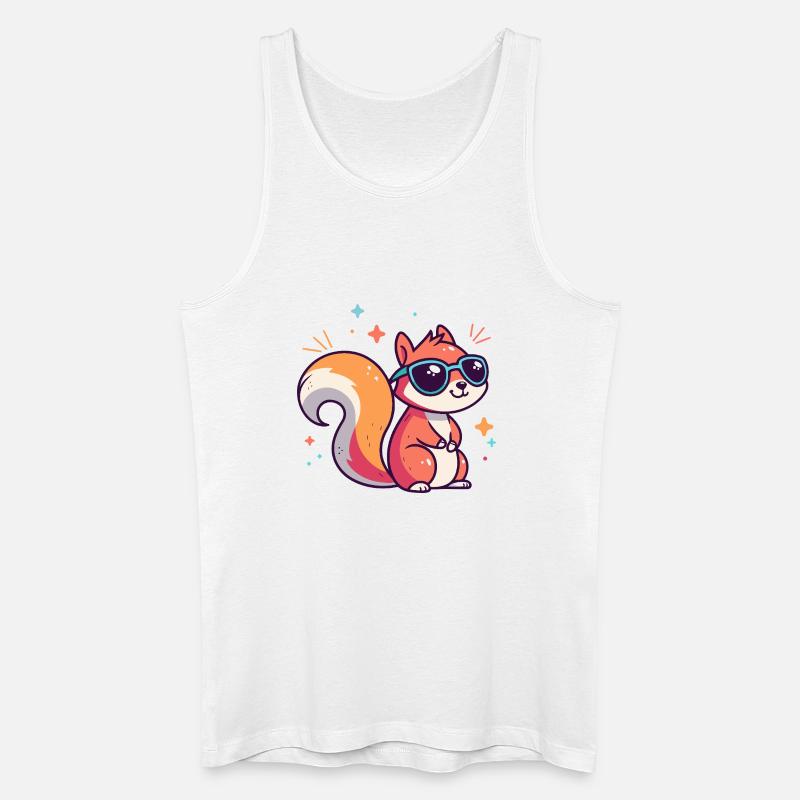 Schicke Eichhörnchen-Sonnenbrille - Männer Bio Tank Top - Weiß