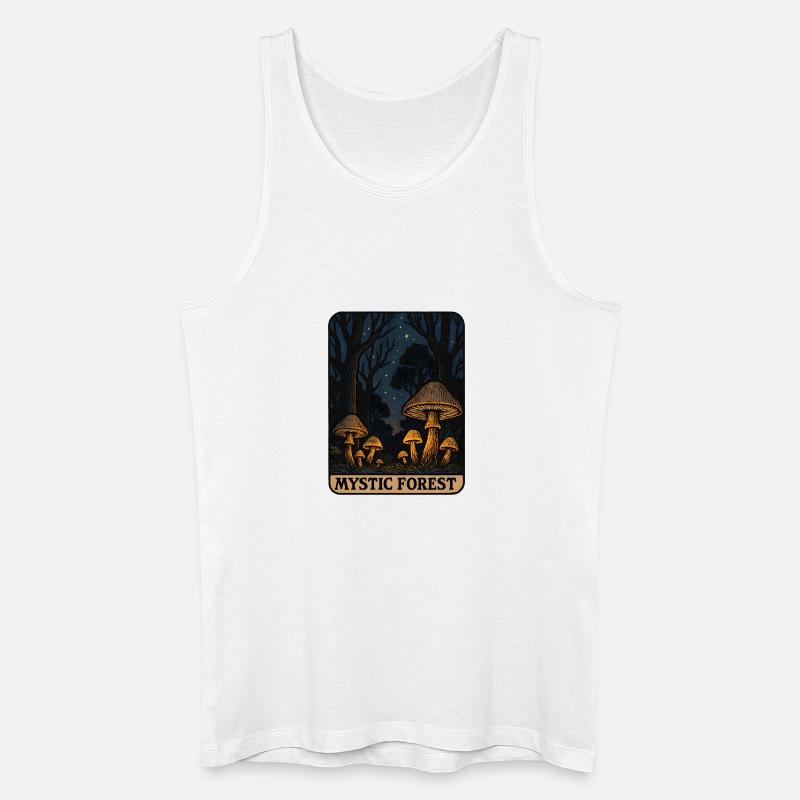 Mystischer Wald der Leuchtpilze - Männer Bio Tank Top - Weiß