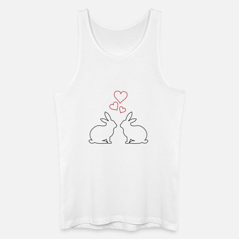 Hasen Hearts - Männer Bio Tank Top - Weiß