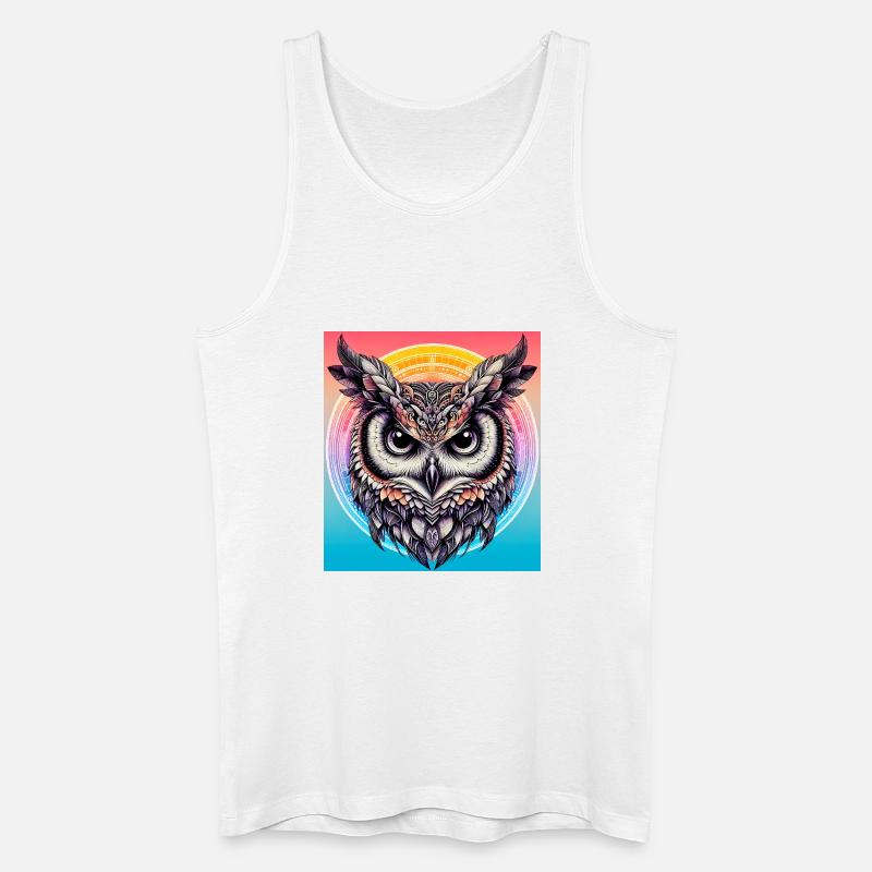 Eule - Männer Bio Tank Top - Weiß