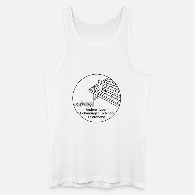 Dachdecker Höhenangst Feierabend - Männer Bio Tank Top - Weiß