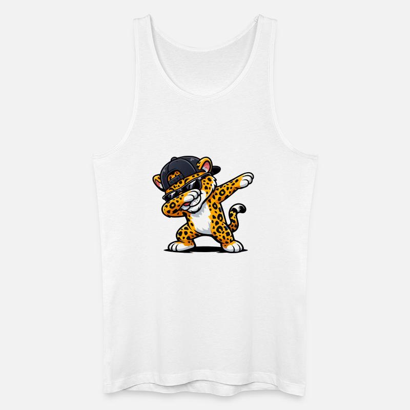 Dabbing Jaguar - Männer Bio Tank Top - Weiß