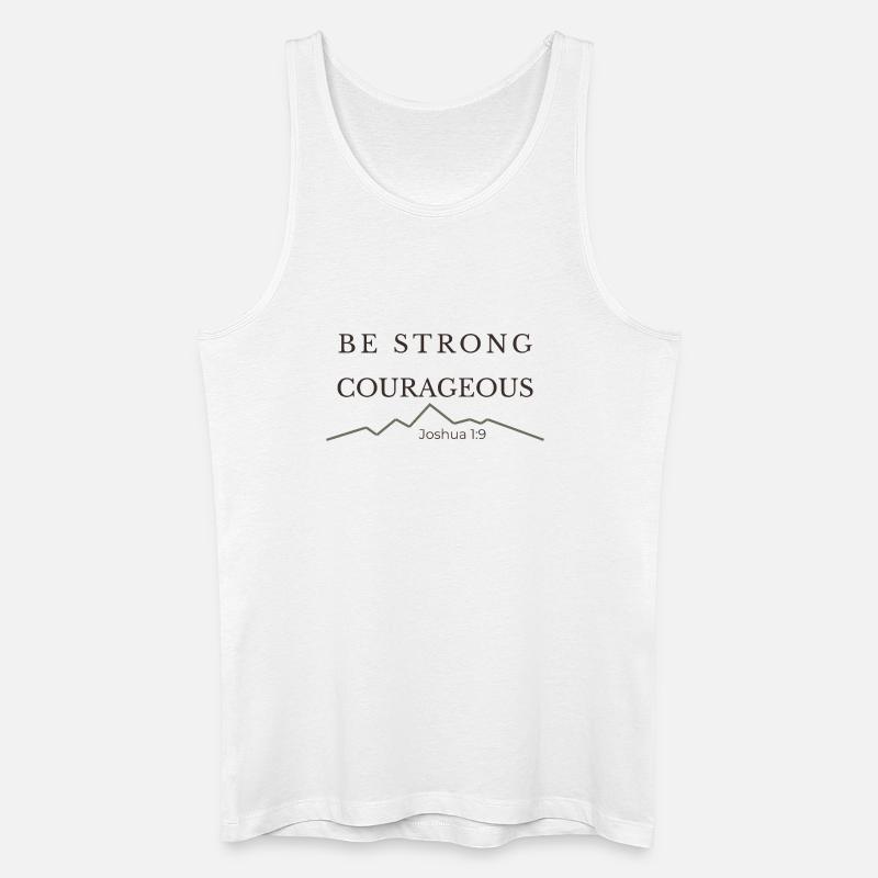 Sei stark und mutig | Josua 1,9 - Männer Bio Tank Top - Weiß