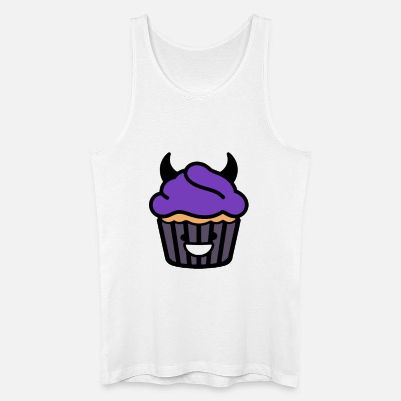 Dark Cute Cupcake Devil Kawaii Food Design - Männer Bio Tank Top - Weiß