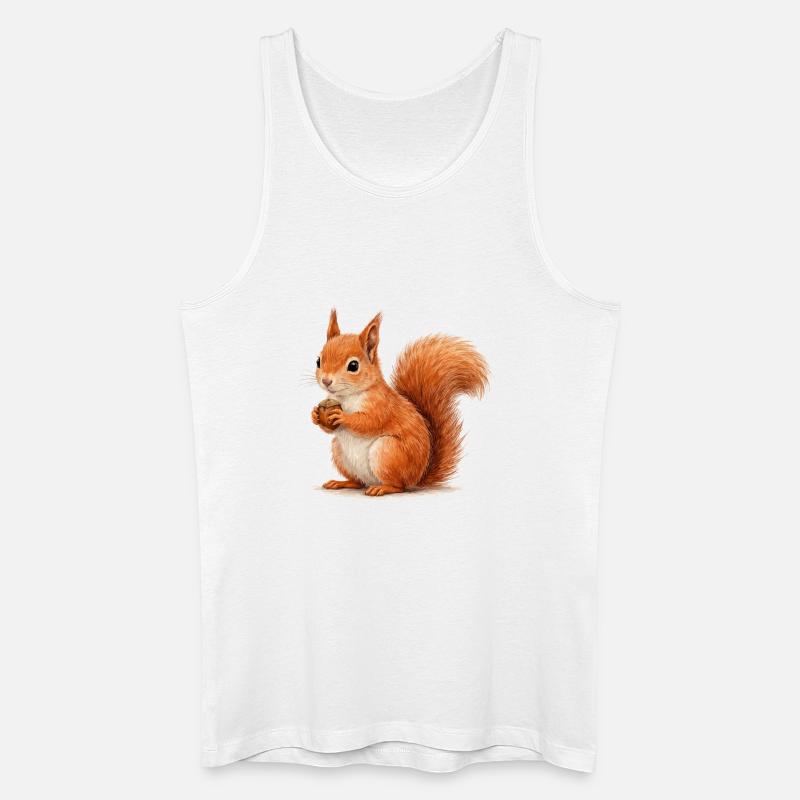 Eichhörnchen mit Eichel Illustration - Männer Bio Tank Top - Weiß