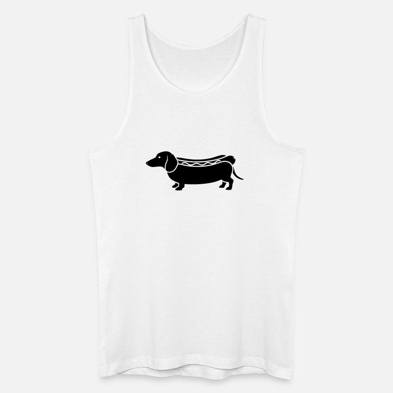 Dackel Hot Dog Wurst Silhouette - Männer Bio Tank Top - Weiß