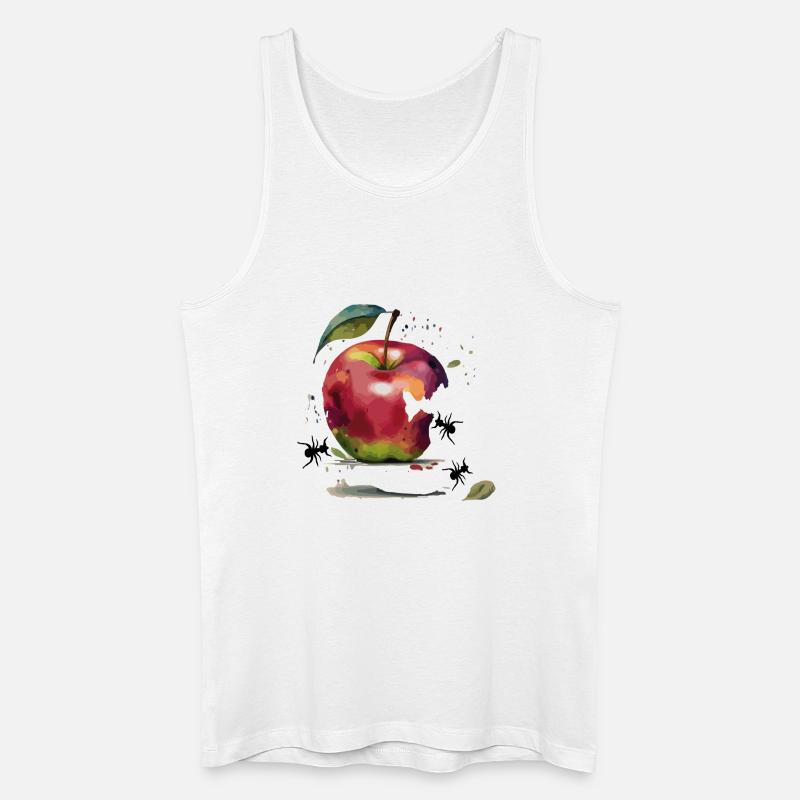 bunter  Apfel mit Ameisen - Männer Bio Tank Top - Weiß