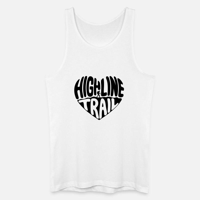 Highline_Trail_Herz_zweiteilig_schwarz - Männer Bio Tank Top - Weiß