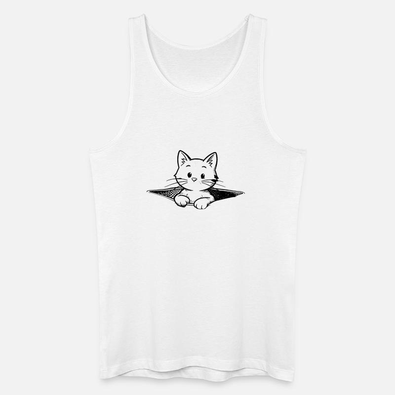 Kätzchen im Beutel Illustration - Männer Bio Tank Top - Weiß