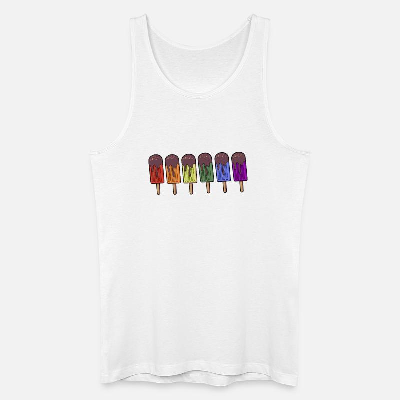Rainbow Frozen pop Parade - Männer Bio Tank Top - Weiß