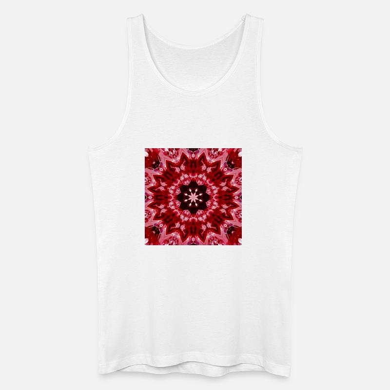 Rotes Mandala Kaleidoskop - Männer Bio Tank Top - Weiß