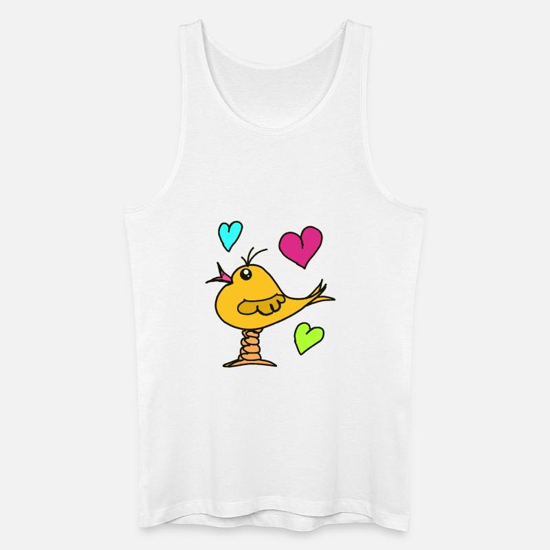 Vogel Herz Comic Vögel lustig - Männer Bio Tank Top - Weiß