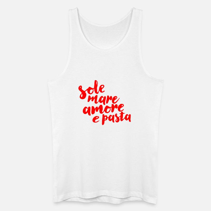 sole, mare, amore e pasta - Männer Bio Tank Top - Weiß