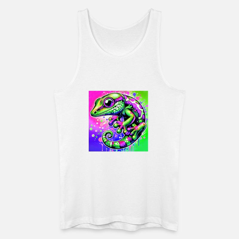 Gecko - Männer Bio Tank Top - Weiß