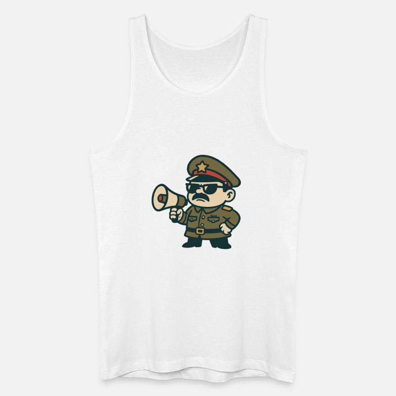 Retro Sergeant Megaphone - Men’s Organic Tank Top - white