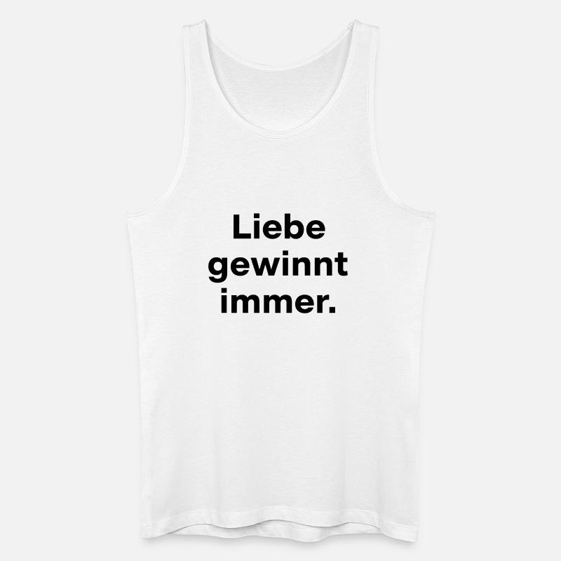 Liebe gewinnt immer Spruch Statement - Männer Bio Tank Top - Weiß