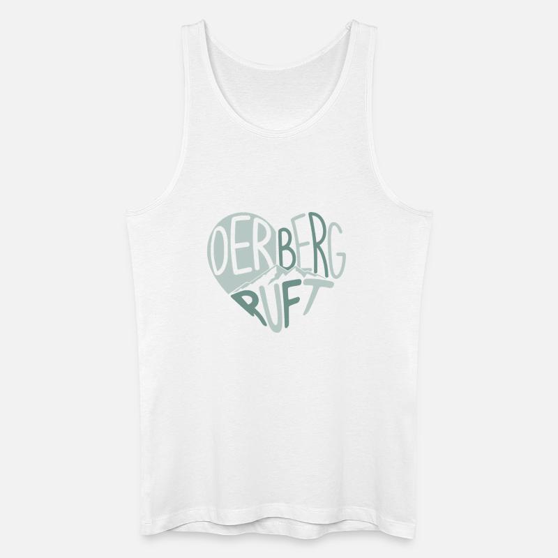 Der Berg ruft Herzdesign - Männer Bio Tank Top - Weiß